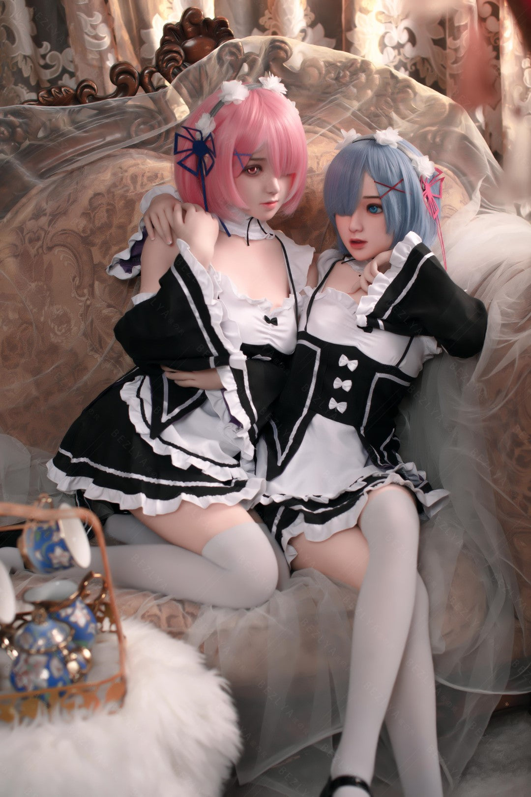 Rem Sex Doll (Bezlya Doll 149 cm D puodelis 2,0 TPE + silikonas)