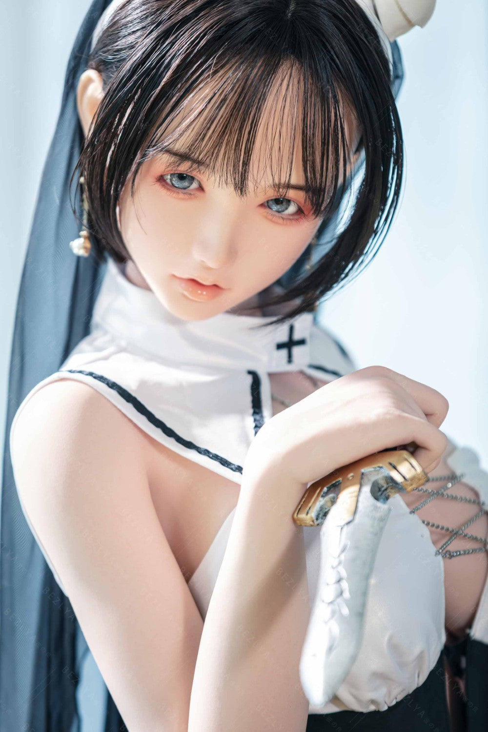 Vanilinė sekso lėlė (Bezlya Doll 155 cm E-puodelis 2,2CF silikonas)