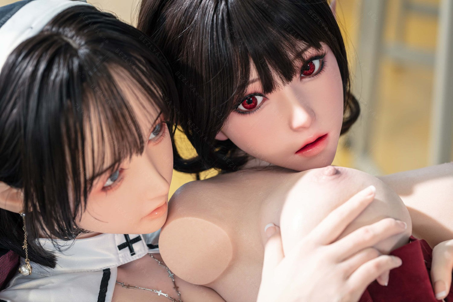 Vanilinė sekso lėlė (Bezlya Doll 155 cm E-puodelis 2,2CF silikonas)