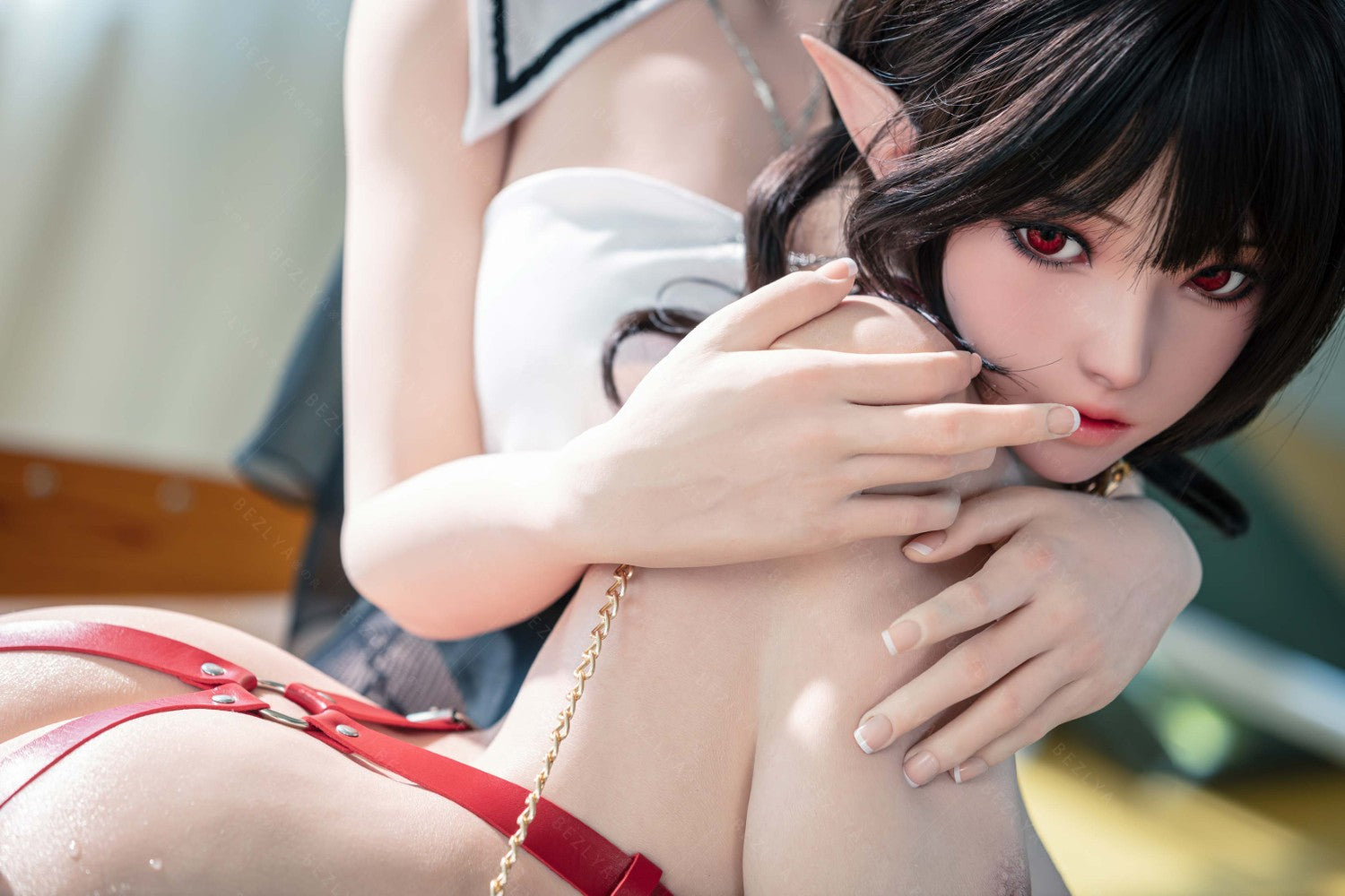 Vanilinė sekso lėlė (Bezlya Doll 155 cm E-puodelis 2,2CF silikonas)