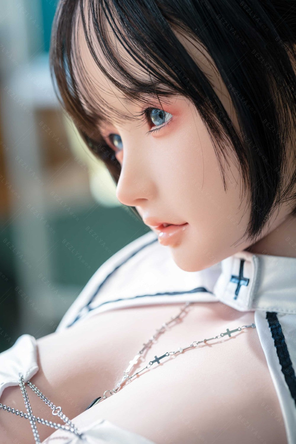 Vanilinė sekso lėlė (Bezlya Doll 155 cm E-puodelis 2,2CF silikonas)