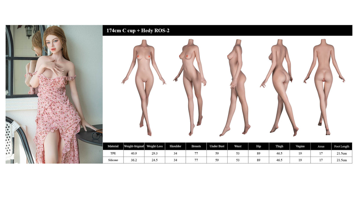 Hedy Sex Doll (Starpery 174 cm C puodelis TPE + silikonas)