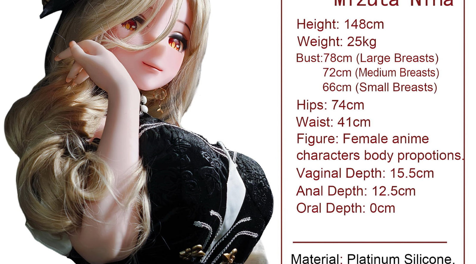 Sekso lėlė Mizuta Nina (Elsa Babe 148 cm AHR019 silikonas)