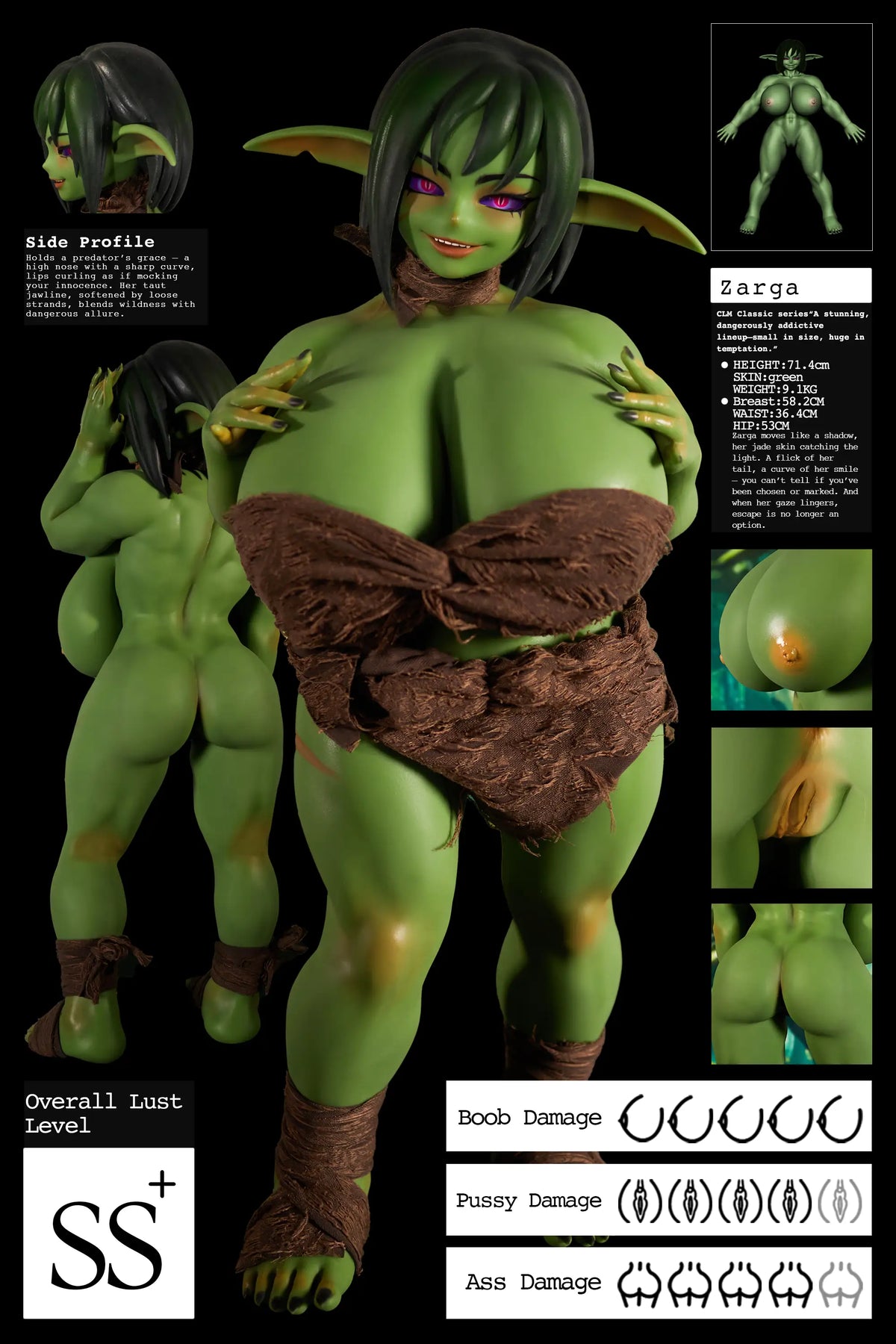 Zarga Night Elf Sex Doll (Climax Doll Mini 70 cm V formos puodelis, silikonas)