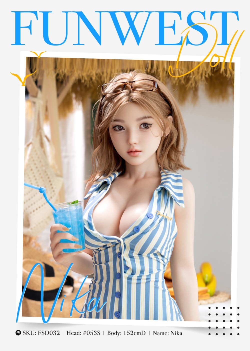 Sekso lėlė Nika (FunWest Doll 152 cm D-Cup #053S silikonas)