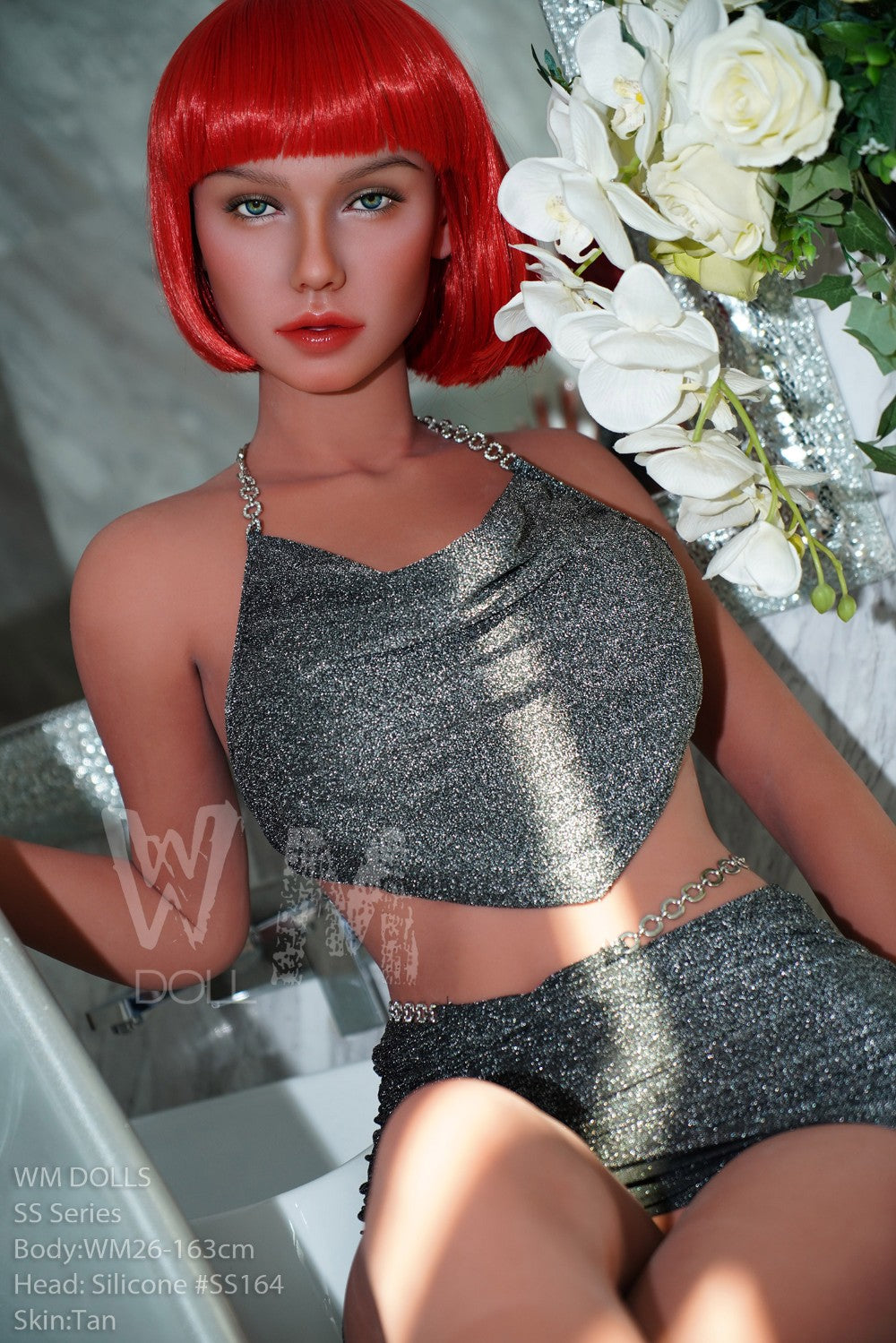 Tess Sex Doll (WM-Doll 163 cm D puodelis # SS164 TPE + silikonas)