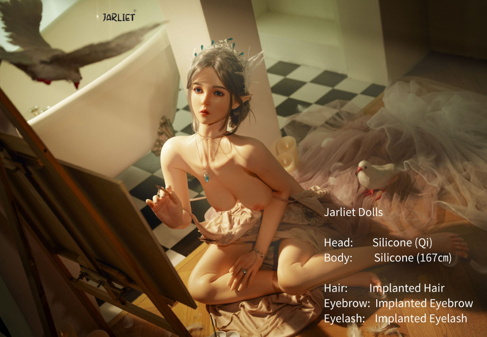 Qi Sex Doll (Jarliet 167 cm B puodelio silikonas)