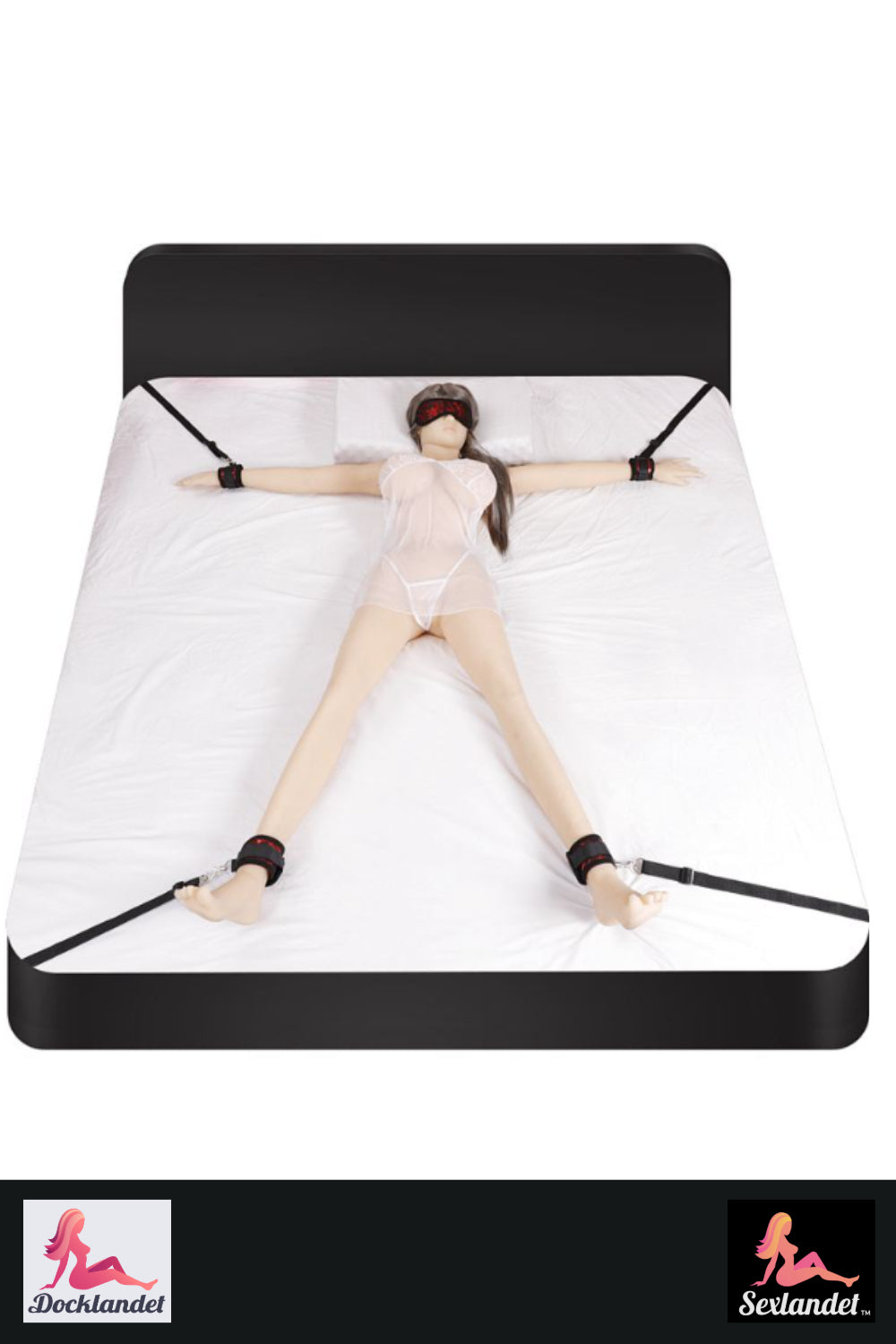 BDSM Rinkinys – antrankiai, nėrinių komplektas ir akių kaukė (7 dalių rinkinys)