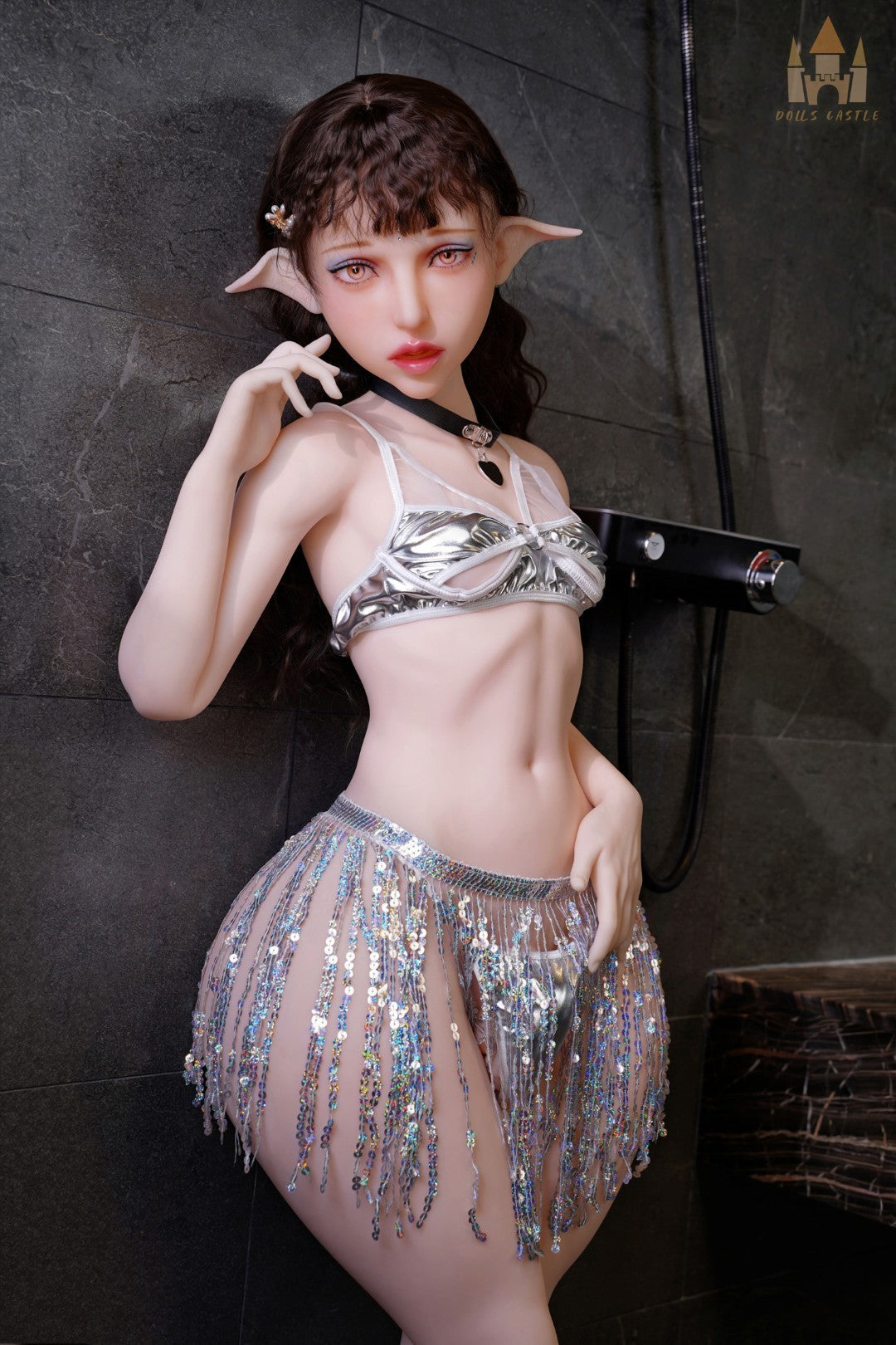 Elfi Shemale Sex Doll (Dolls Castle 148 cm B puodelis # DC65 TPE + silikonas)