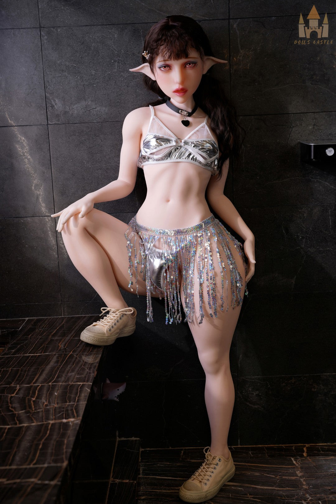 Elfi Shemale Sex Doll (Dolls Castle 148 cm B puodelis # DC65 TPE + silikonas)