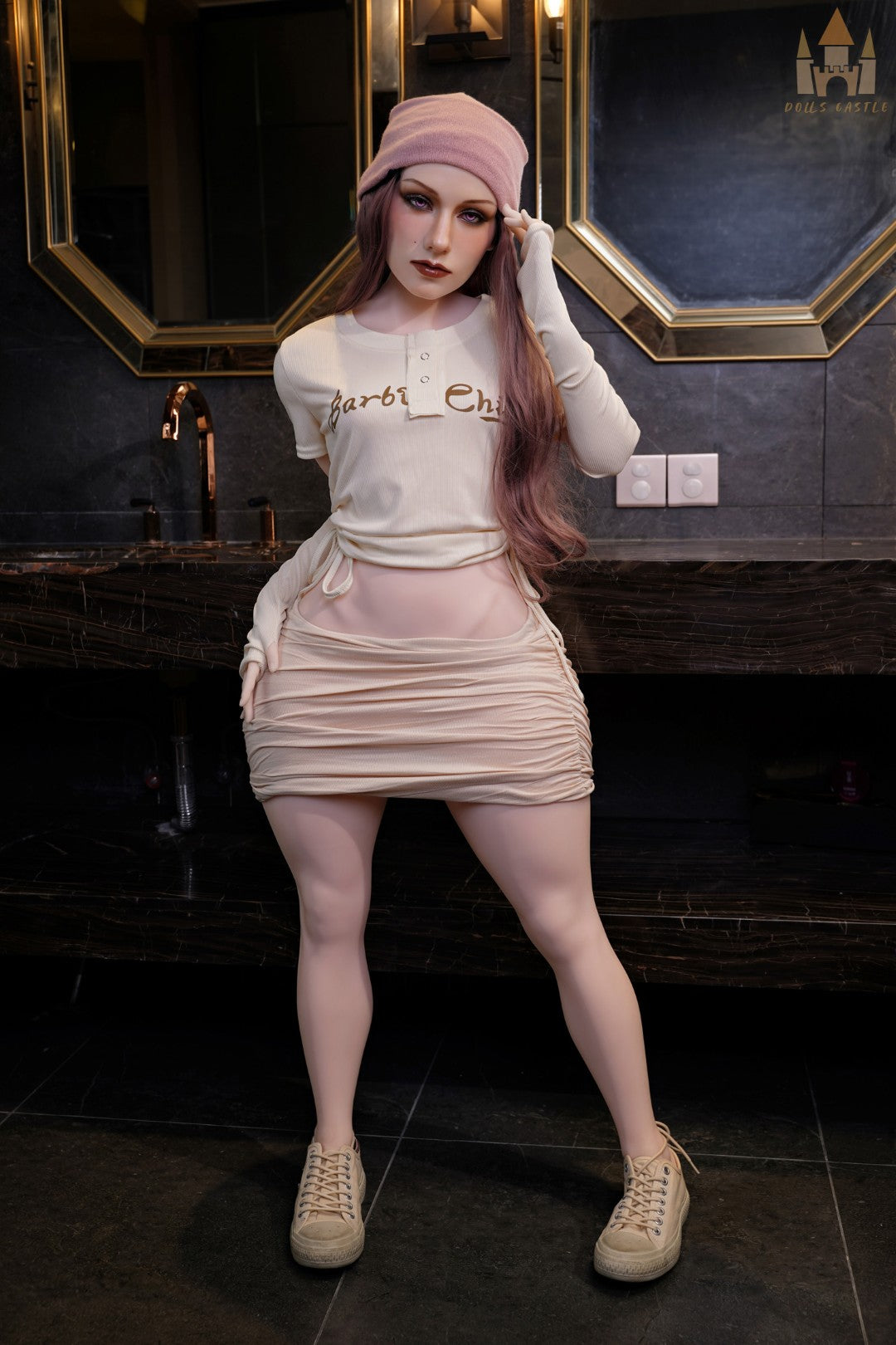 Jovelle Shemale sekso lėlė (Dolls Castle 148 cm B puodelis # S14 TPE + silikonas)