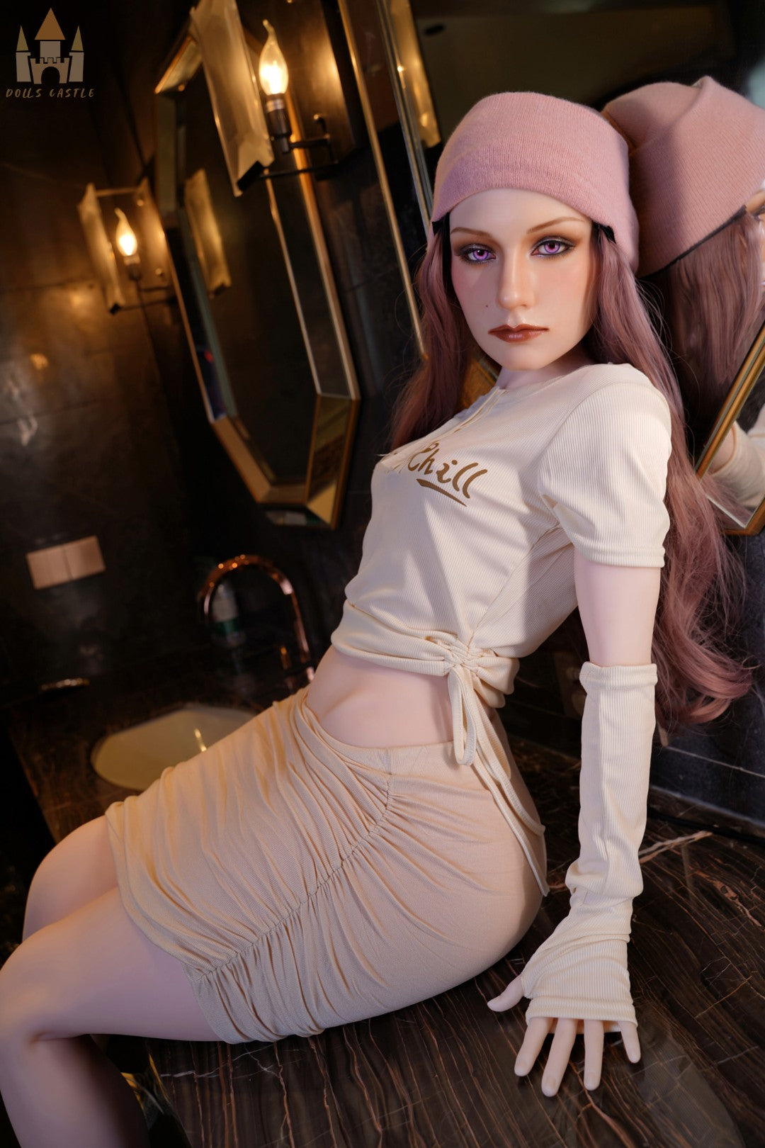 Jovelle Shemale sekso lėlė (Dolls Castle 148 cm B puodelis # S14 TPE + silikonas)