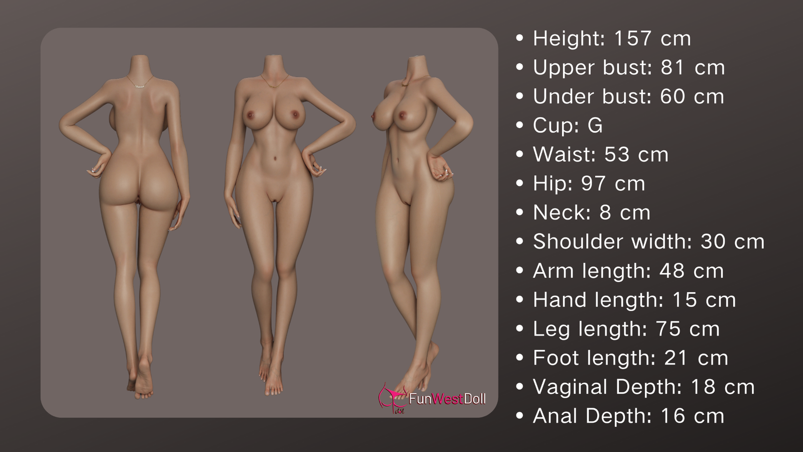 Nicole Sex Doll (FunWest Doll 157 cm G-Cup #036S silikonas)
