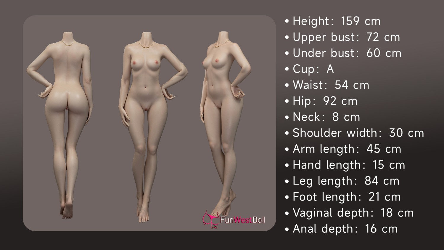 Sekso lėlė Nika (FunWest Doll 159 cm A-taurė #053S RST silikonas) EXPRESS
