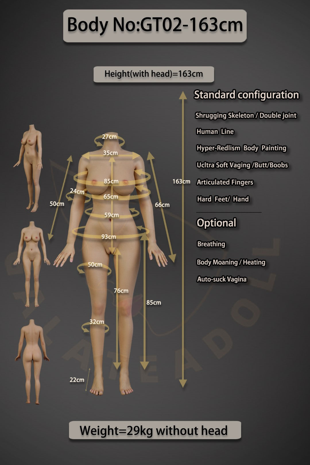 Mariana Sex Doll (Galatea Doll 163 cm D-Cup #061 silikonas)