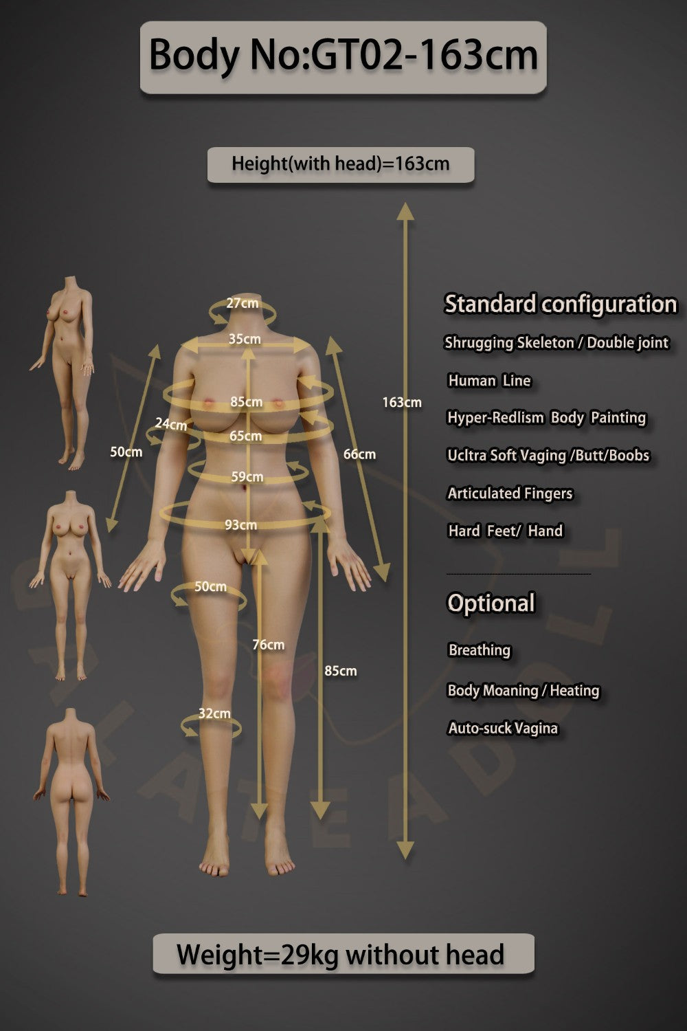 Alexis Sex Doll (Galatea Doll 163 cm D-Cup #116 silikonas)