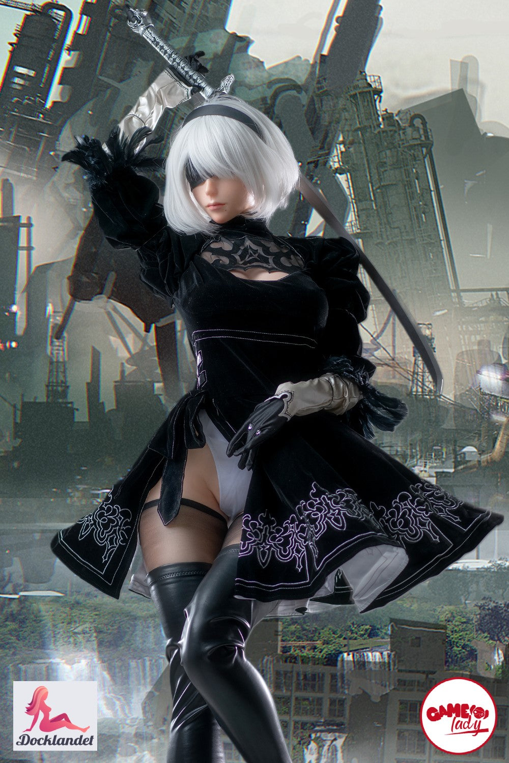 Yorha 2B Sex Doll (žaidimo moteris 171 cm E-Cup Nr. 18 silikonas)