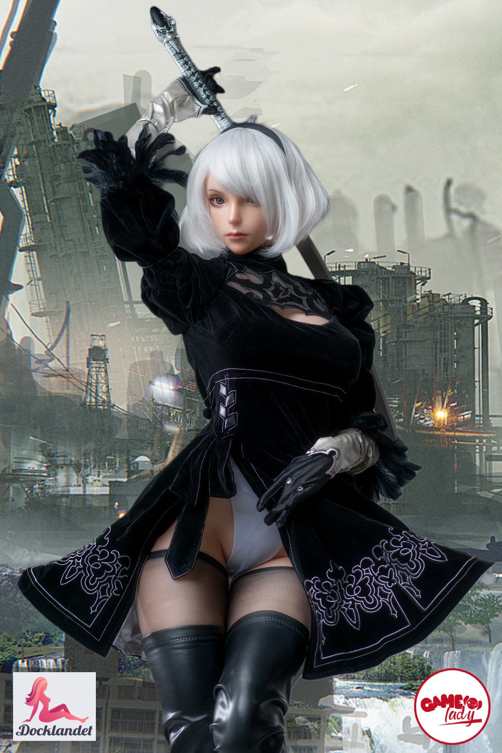 Yorha 2B Sex Doll (žaidimo moteris 171 cm E-Cup Nr. 18 silikonas)