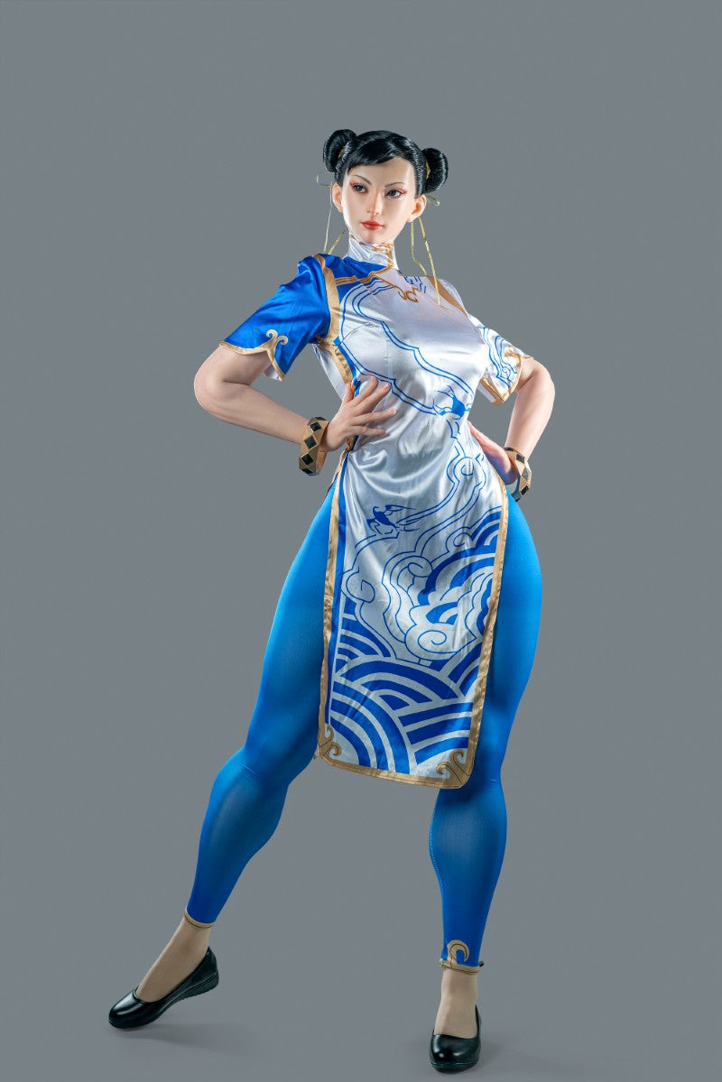 Chun Li Sex Doll (žaidimo moteris 169 cm F-Cup Nr. 33-1 silikonas)
