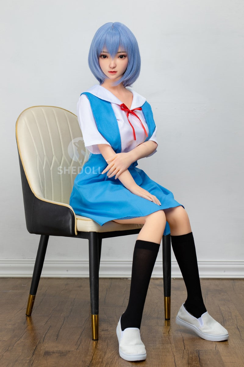 Sekso lėlė Rei Ayanami (SHEDOLL 148 cm D puodelis # SH021 TPE + silikonas)