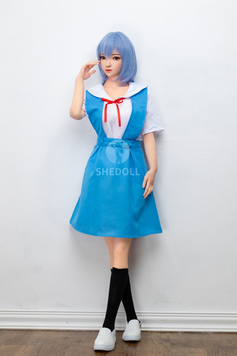 Sekso lėlė Rei Ayanami (SHEDOLL 148 cm D puodelis # SH021 TPE + silikonas)