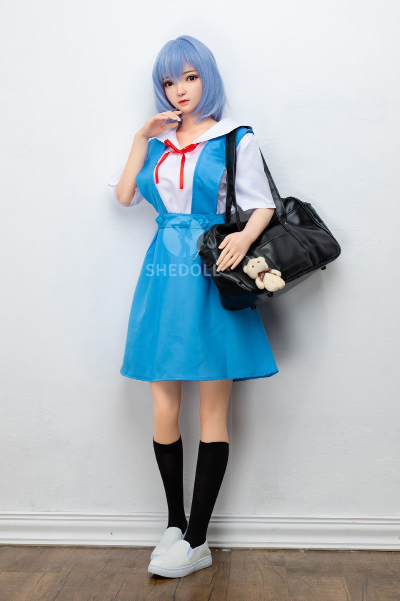 Sekso lėlė Rei Ayanami (SHEDOLL 148 cm D puodelis # SH021 TPE + silikonas)