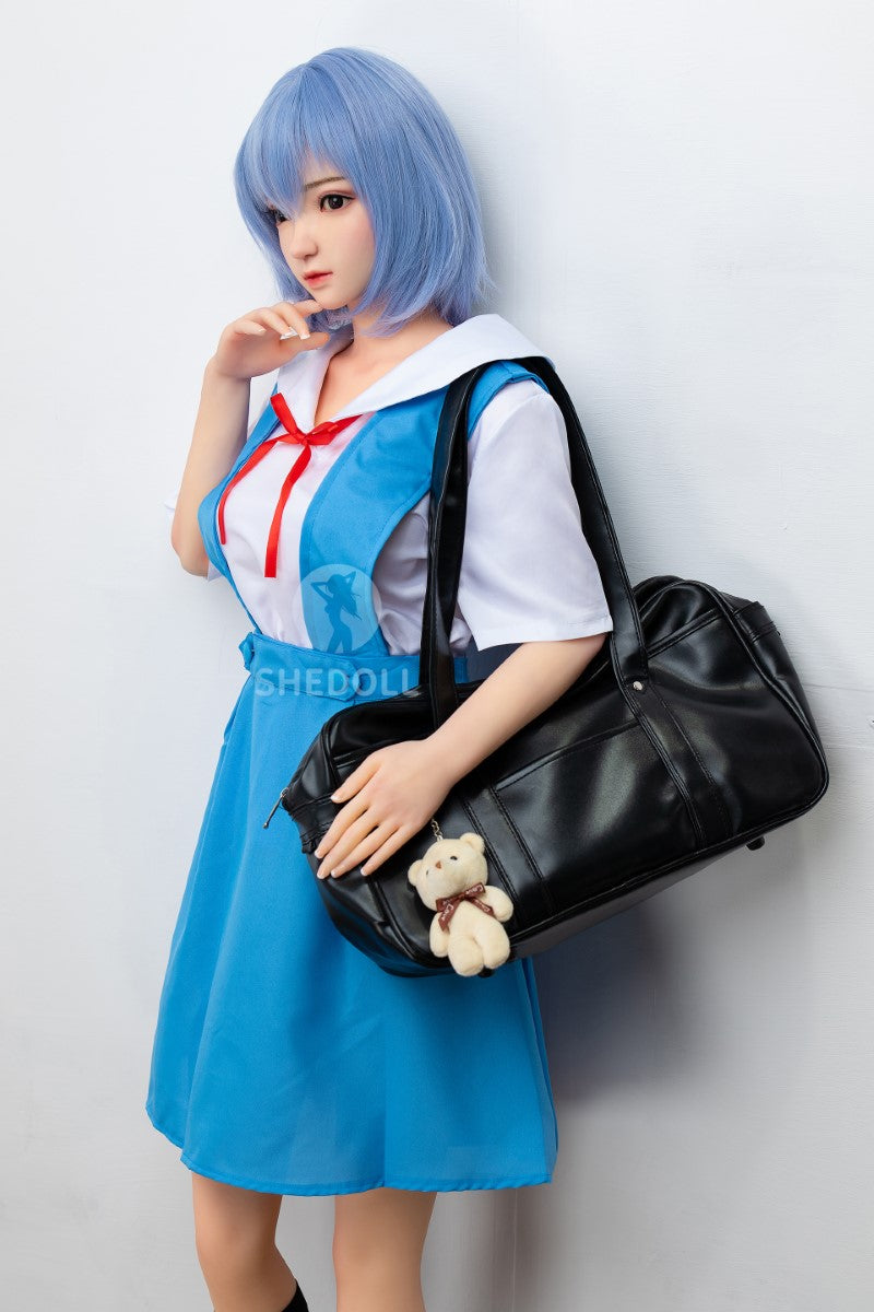 Sekso lėlė Rei Ayanami (SHEDOLL 148 cm D puodelis # SH021 TPE + silikonas)