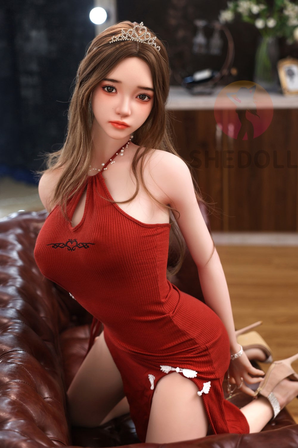 Sekso lėlė rožė (SHEDOLL 158 cm C puodelis # SH028 TPE + silikonas)