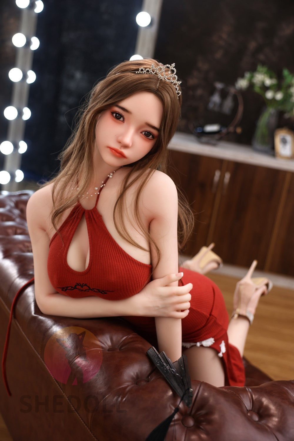 Sekso lėlė rožė (SHEDOLL 158 cm C puodelis # SH028 TPE + silikonas)