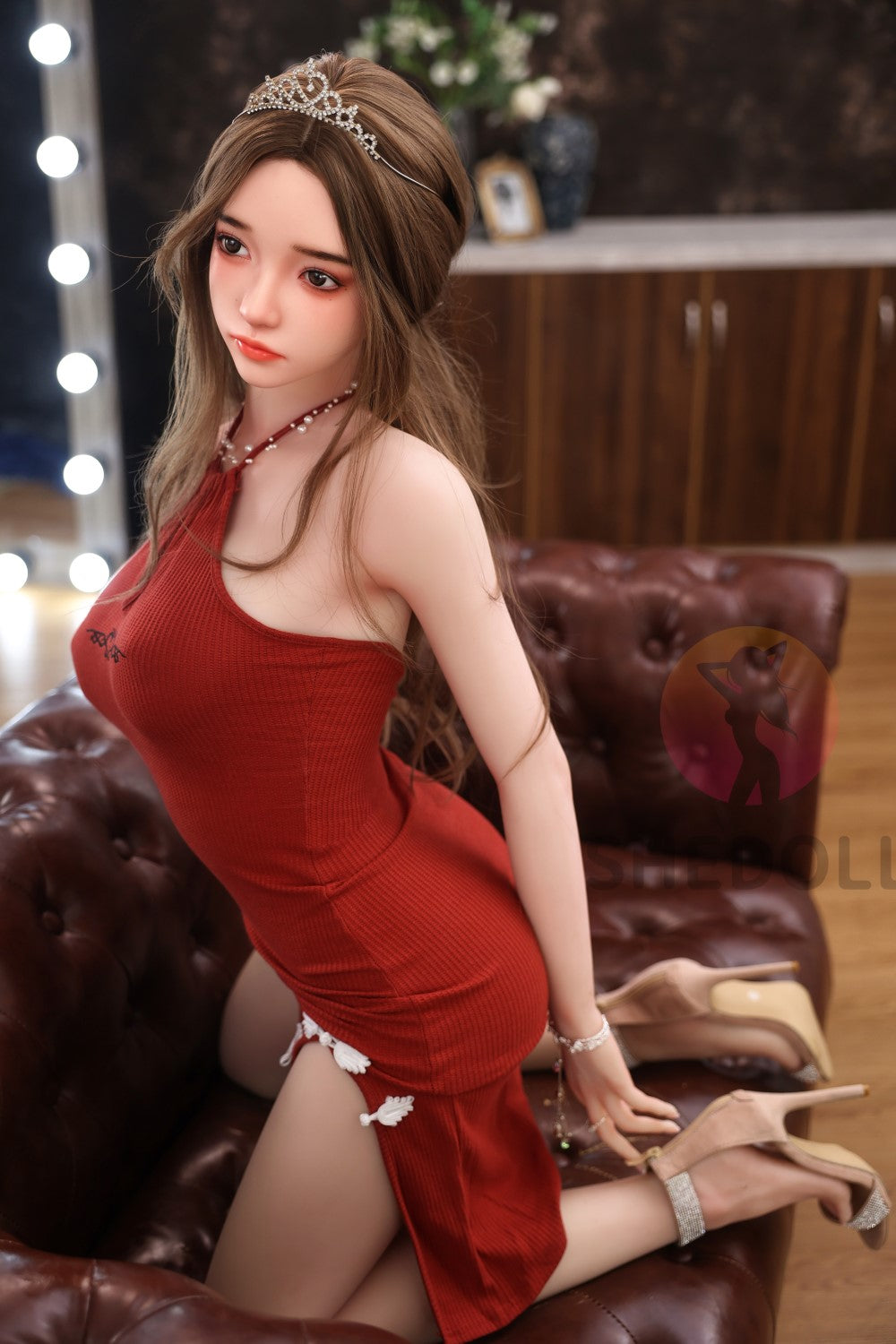 Sekso lėlė rožė (SHEDOLL 158 cm C puodelis # SH028 TPE + silikonas)