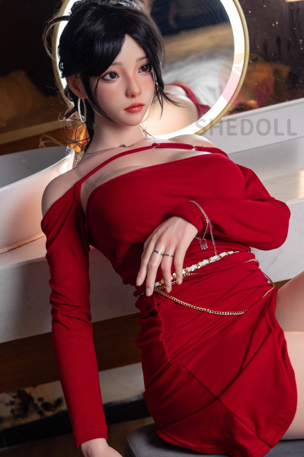 Sekso lėlė rožė (SHEDOLL 165 cm E-Cup #SH051 2.0 silikonas)