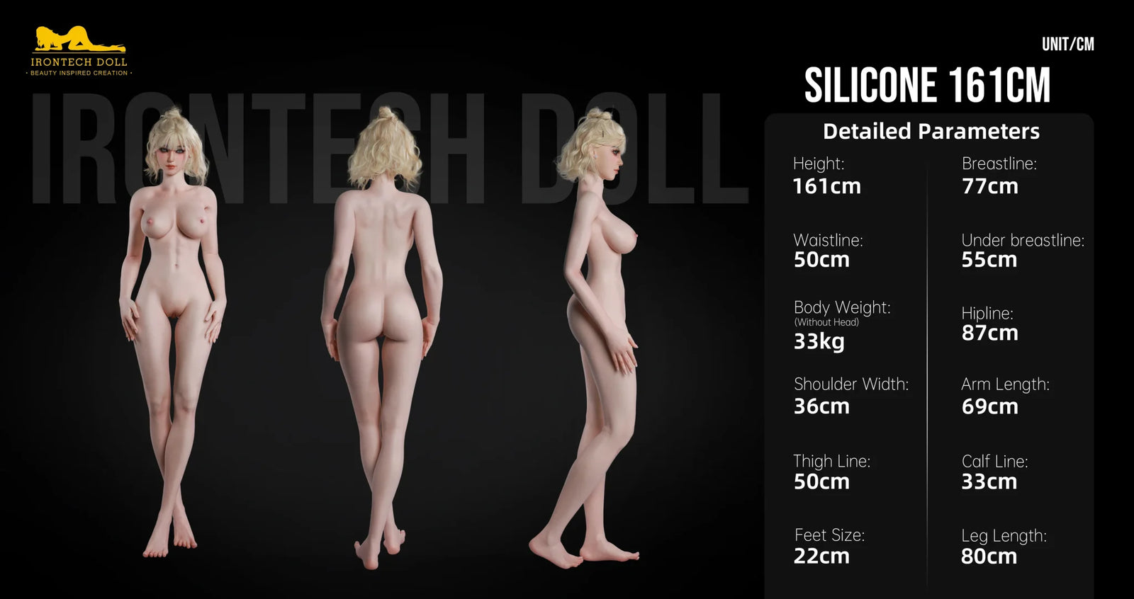 Kitty Sex Doll (Irontech Doll 161 cm D-Cup S32 silikoninis)