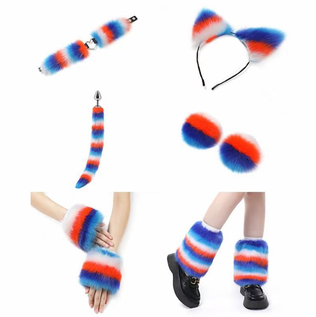 Furry Spalvingo kailio apranga (11 dalių rinkinys)