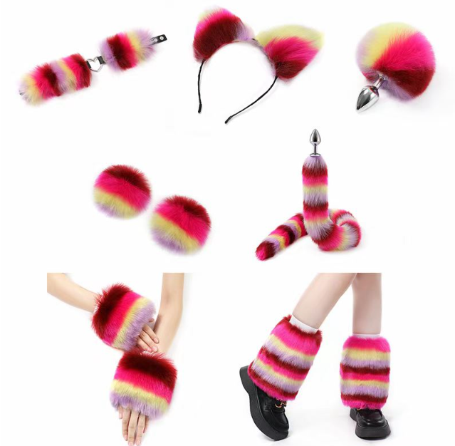 Furry Spalvingo kailio apranga (11 dalių rinkinys)