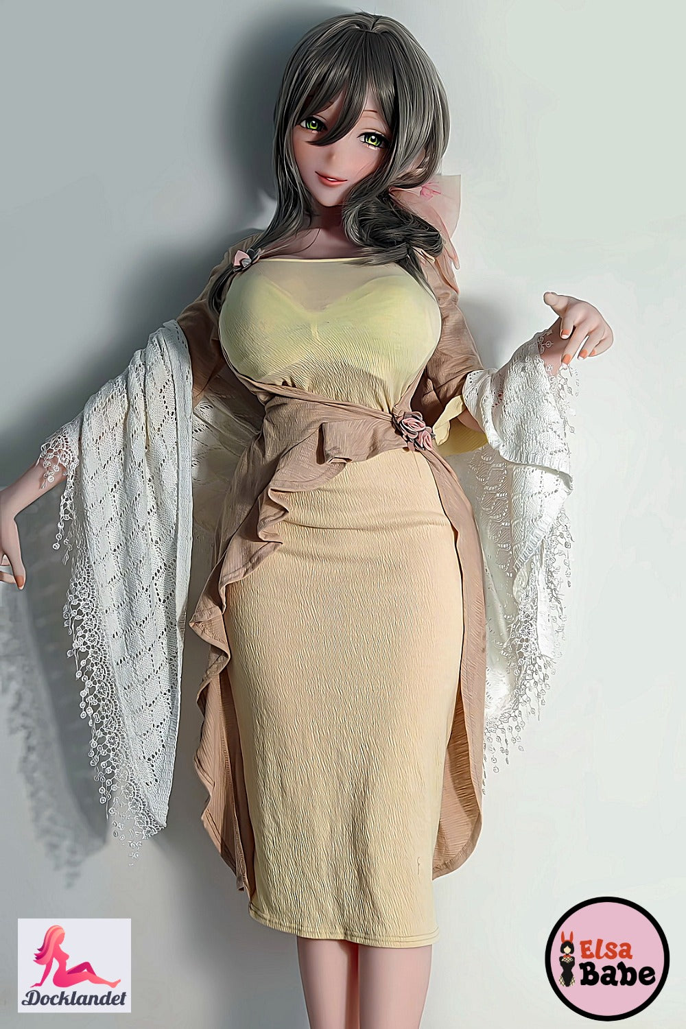Aono Asuka Elsa Babe 163 cm anime sekso lėlė žilais plaukais ir žaliomis akimis