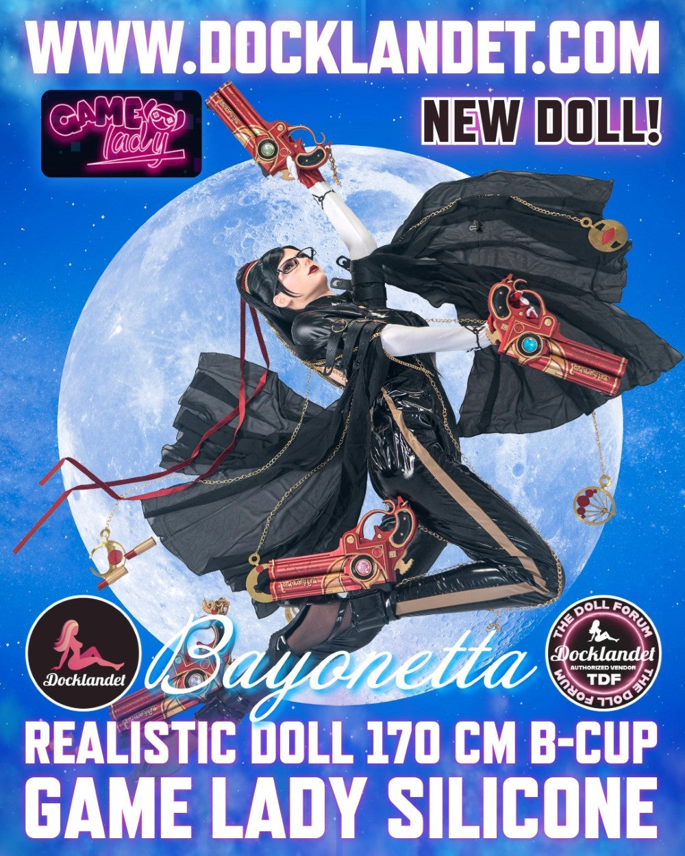Sekso lėlė Bayonetta (žaidimo moteris 170 cm B-Cup Nr. 32-1 silikonas)