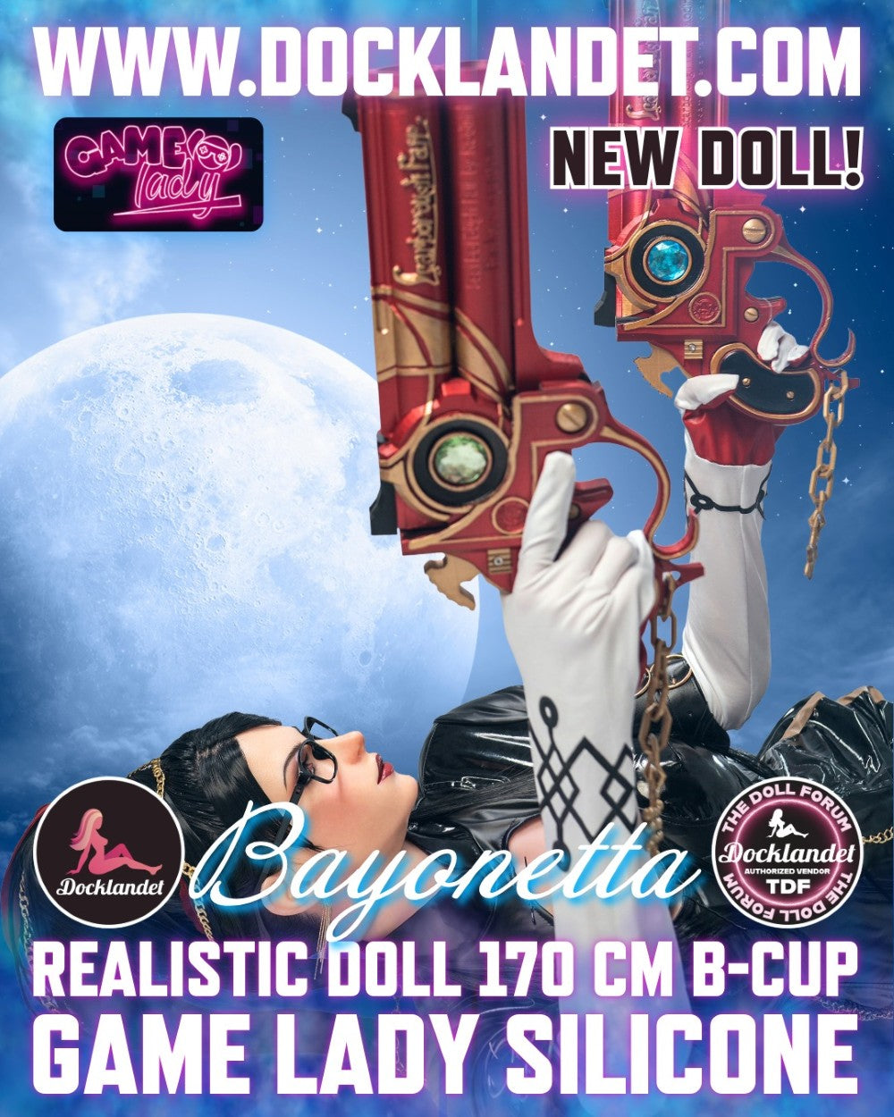Sekso lėlė Bayonetta (žaidimo moteris 170 cm B-Cup Nr. 32-1 silikonas)