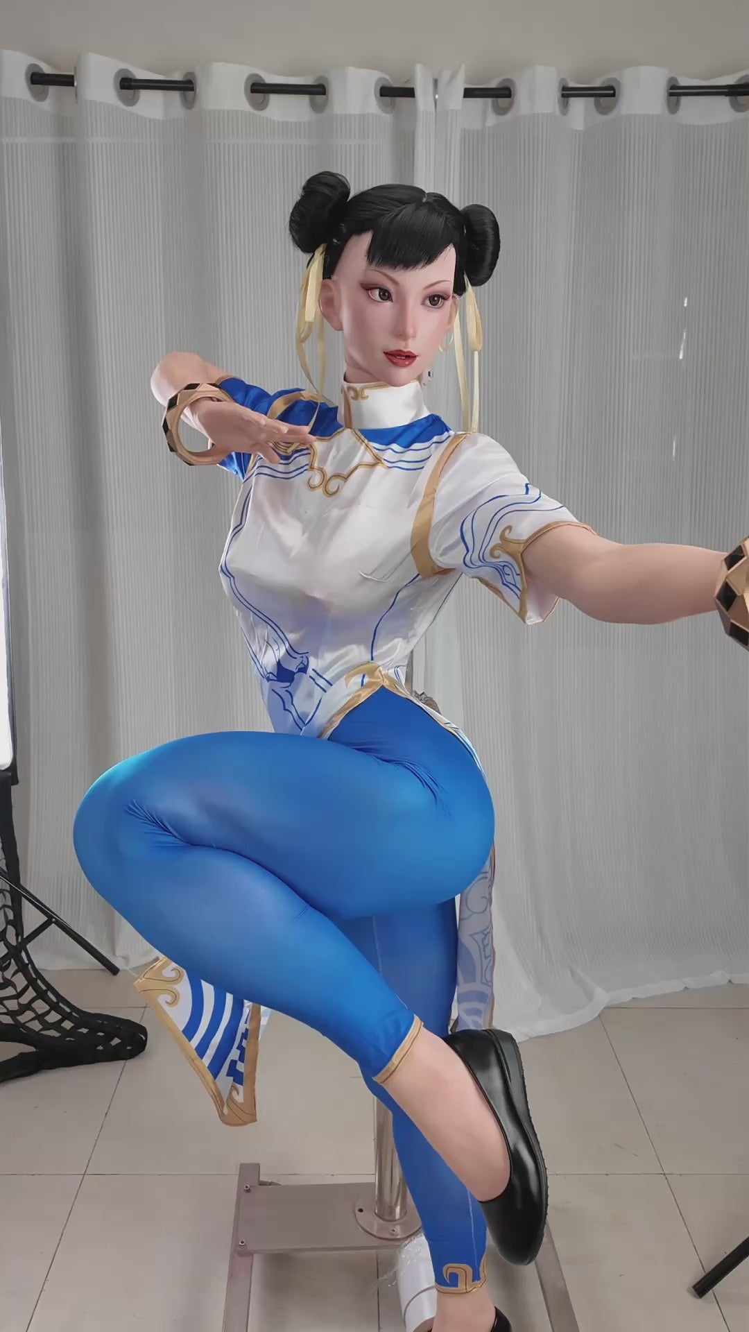 Chun Li Sex Doll (žaidimo moteris 169 cm F-Cup Nr. 47-1 silikonas)